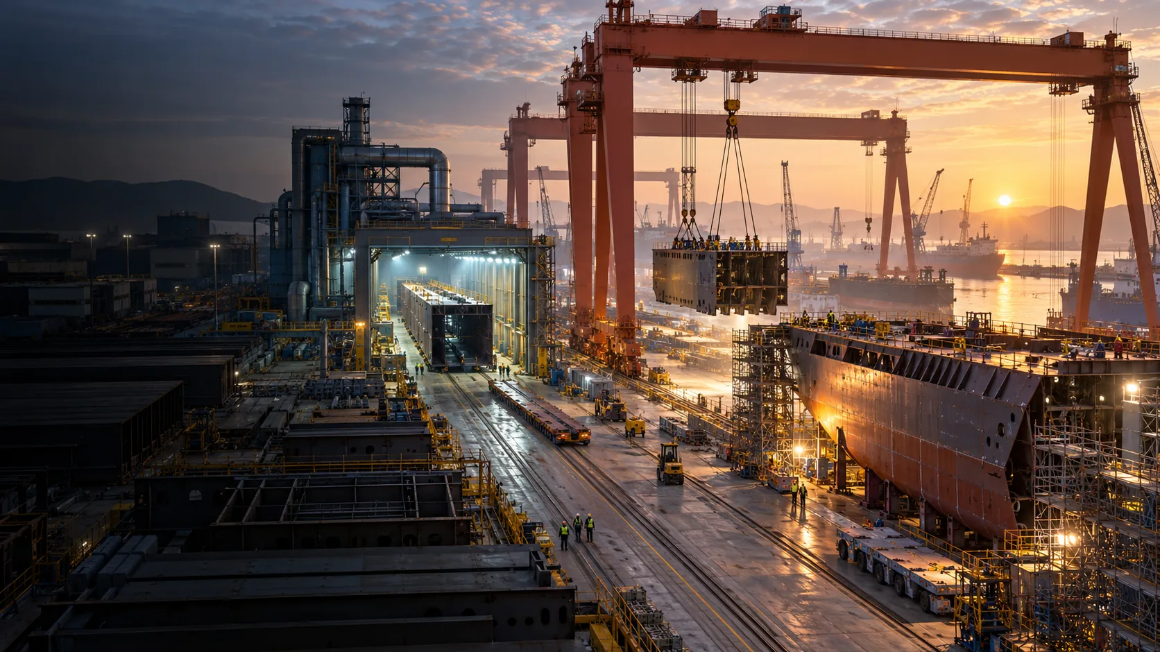 Large industrial steel and shipyard operations