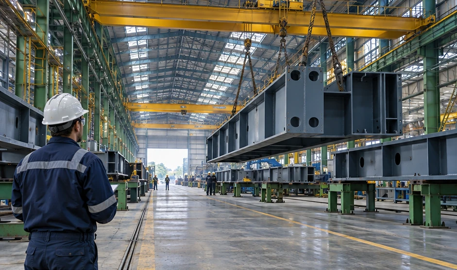 Large industrial fabrication and coating facility